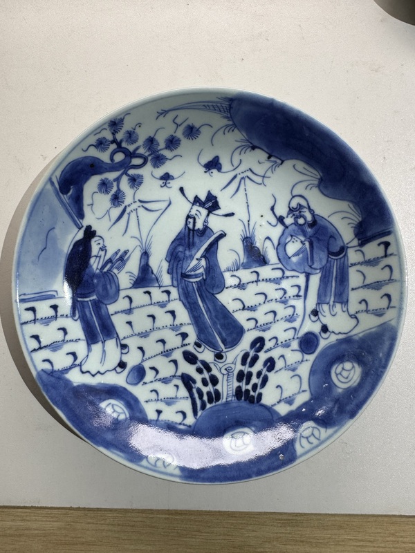 古玩轉(zhuǎn)賣雍正·青花三星高照?qǐng)D盤拍賣,當(dāng)前價(jià)格89元