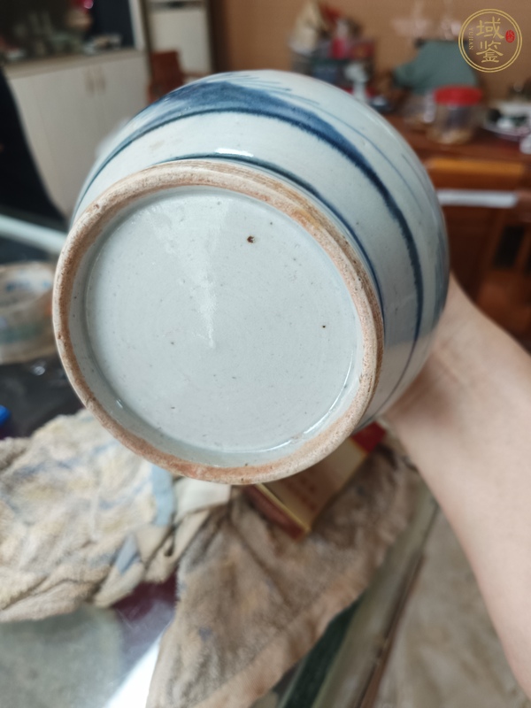 古玩陶瓷青花山水人物紋蒜頭瓶真品鑒賞圖