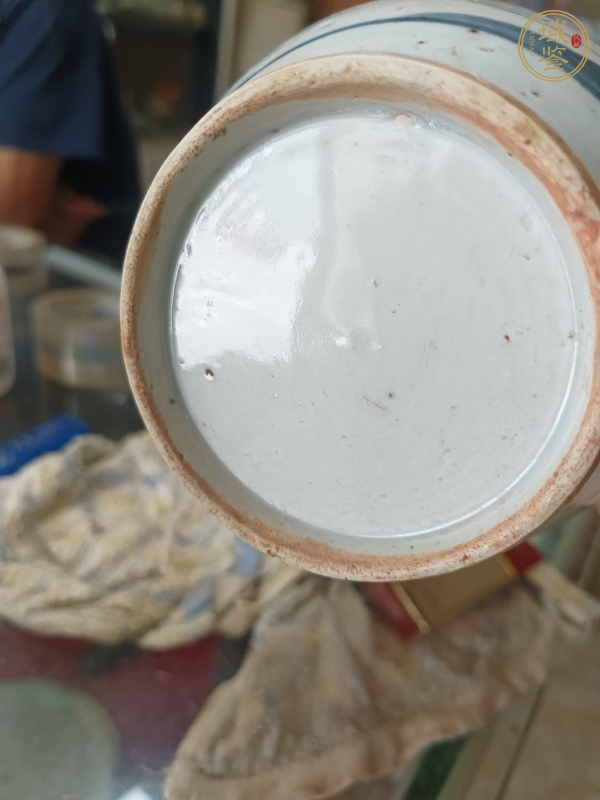 古玩陶瓷青花山水人物紋蒜頭瓶真品鑒賞圖