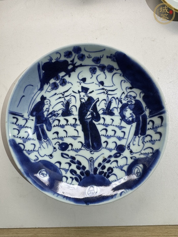 古玩陶瓷青花三星高照盤(pán)真品鑒賞圖