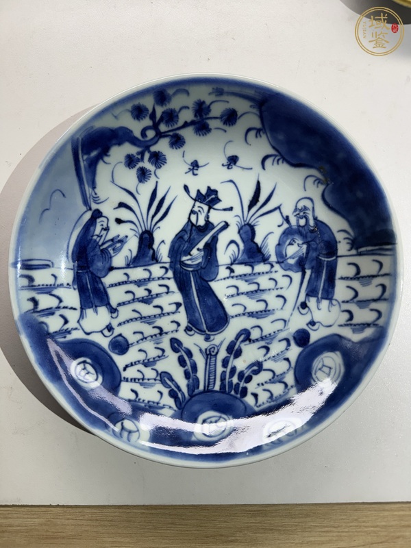 古玩陶瓷青花三星高照盤真品鑒賞圖