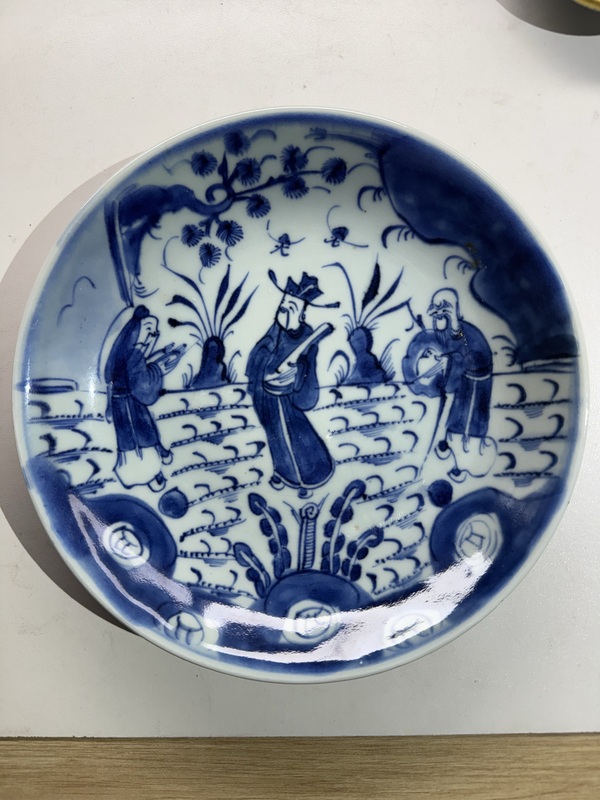 古玩陶瓷雍正·青花三星高照盤拍賣,當前價格660元
