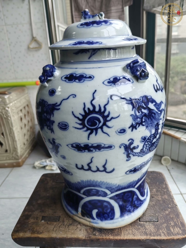 古玩陶瓷龍紋四系將軍罐真品鑒賞圖