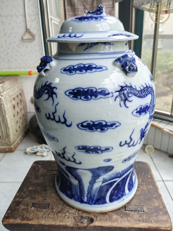 古玩陶瓷龍紋四系將軍罐真品鑒賞圖