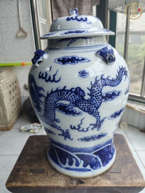 古玩陶瓷龍紋四系將軍罐真品鑒賞圖