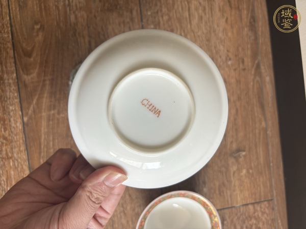 古玩陶瓷廣彩人物故事紋杯碟真品鑒賞圖