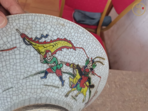 古玩陶瓷哥釉五彩八仙大碗真品鑒賞圖