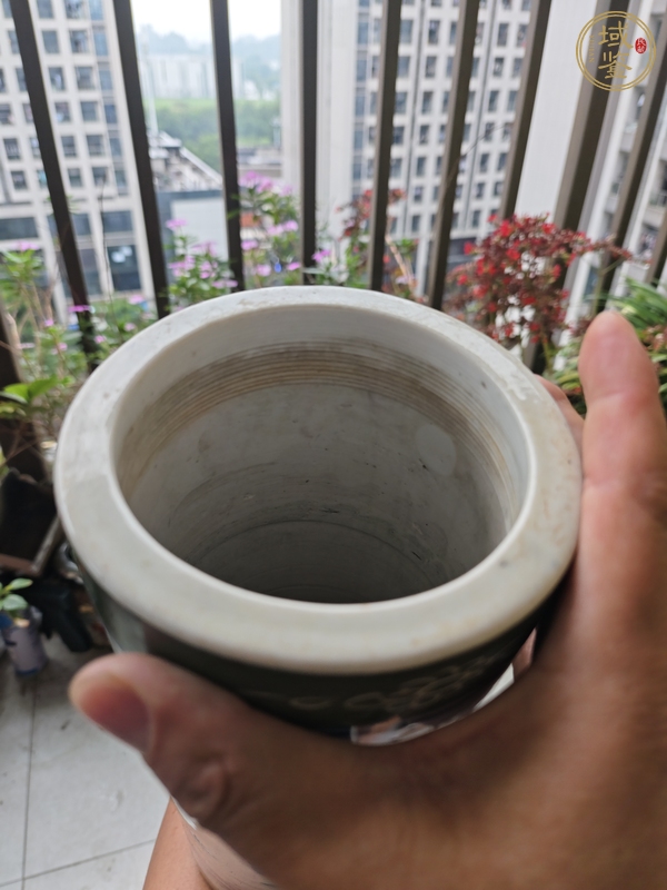 古玩陶瓷民國青花釉下彩帽筒真品鑒賞圖