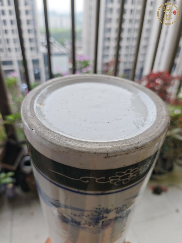 古玩陶瓷民國青花釉下彩帽筒真品鑒賞圖