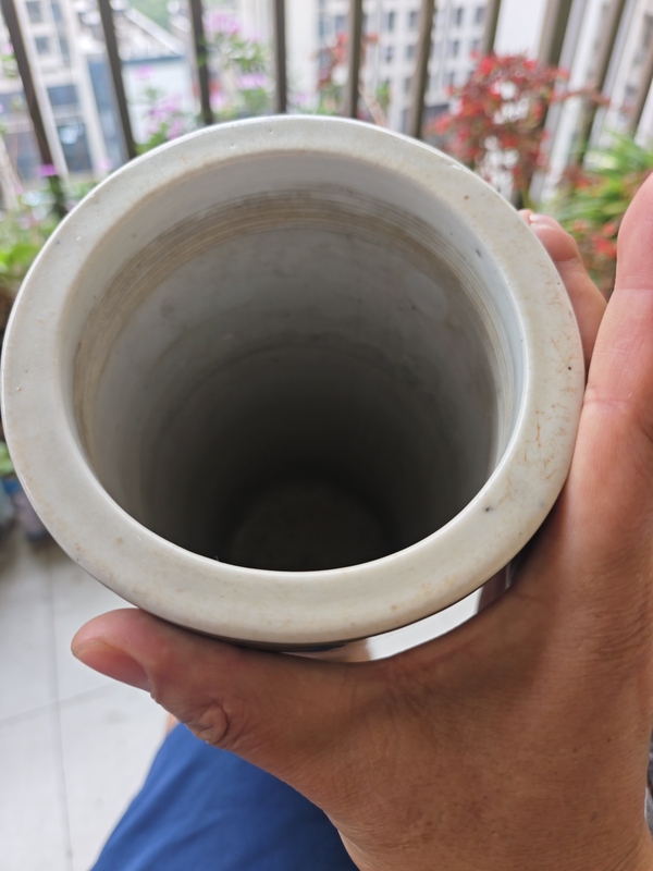 古玩陶瓷民國青花釉下彩帽筒拍賣，當前價格980元