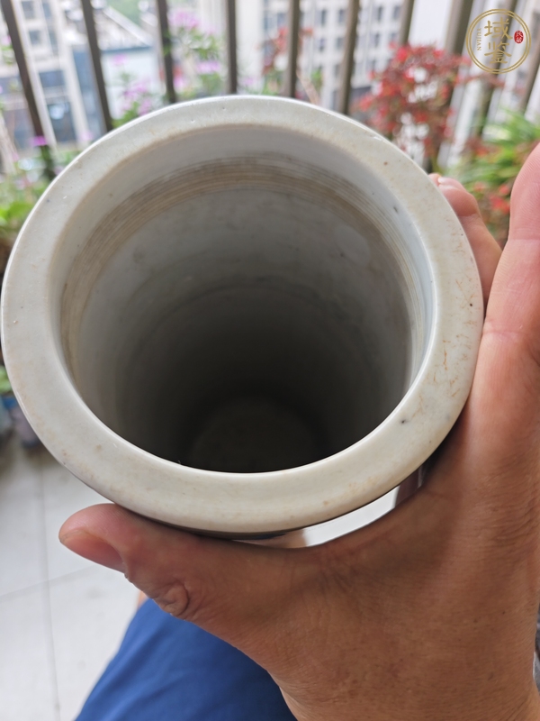 古玩陶瓷民國青花釉下彩帽筒真品鑒賞圖