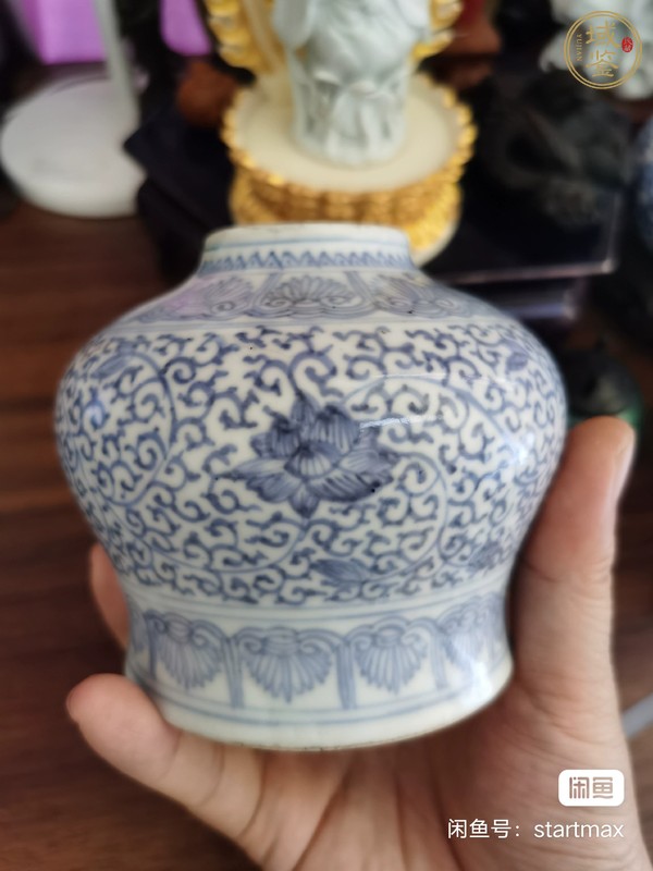 古玩陶瓷雍正青花天字罐真品鑒賞圖