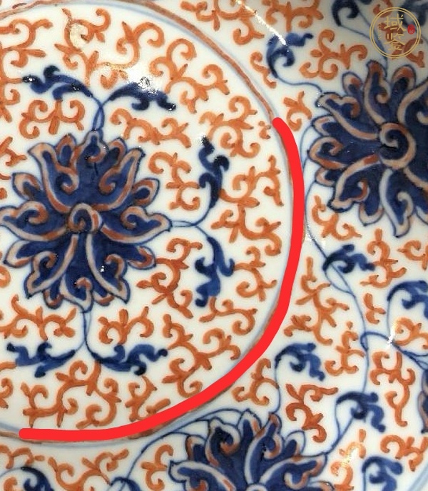 古玩清末民國青花纏枝花卉紋盤真品鑒賞圖
