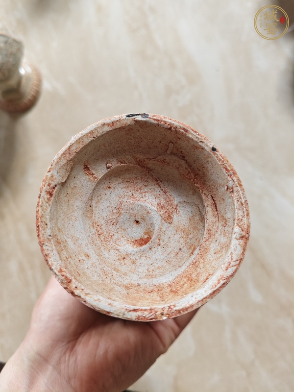 古玩陶瓷云市窯青白釉盤口瓶真品鑒賞圖