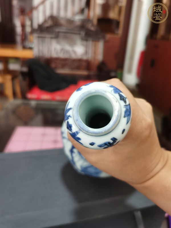 古玩陶瓷明晚·青花奪魁圖蒜頭瓶 真品鑒賞圖