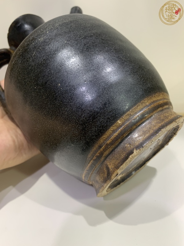 古玩陶瓷北宋耀州窯黑釉執壺真品鑒賞圖