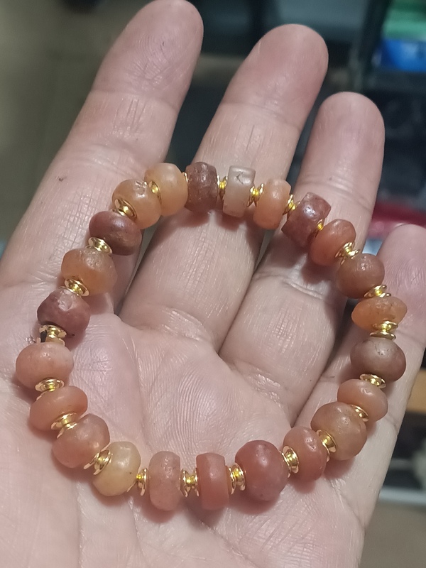 古玩玉器春秋天然瑪瑙珠串拍賣，當前價格1000元