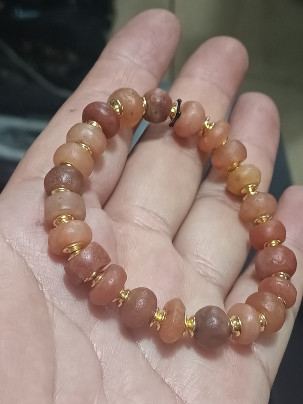古玩玉器春秋天然瑪瑙珠串拍賣，當前價格1000元