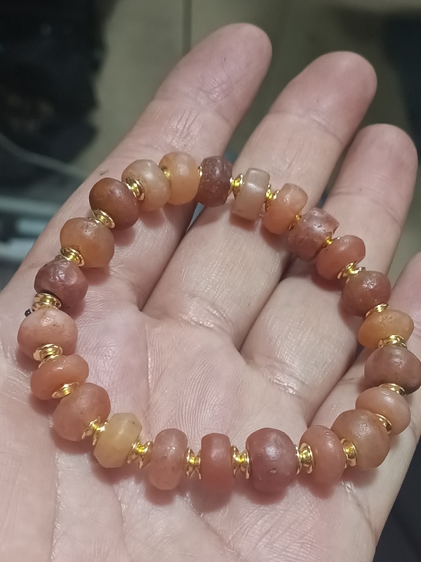 古玩玉器春秋天然瑪瑙珠串拍賣，當前價格1000元