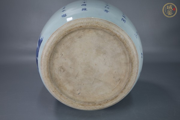 古玩陶瓷清康熙-雍正 青花人物詩(shī)文罐真品鑒賞圖
