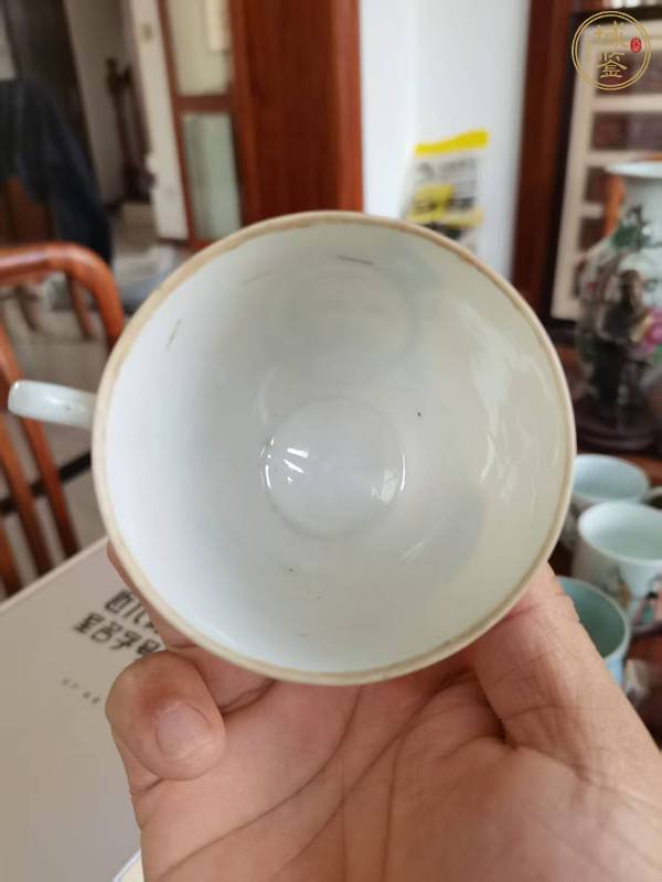古玩陶瓷民國 印花孫文像把杯真品鑒賞圖