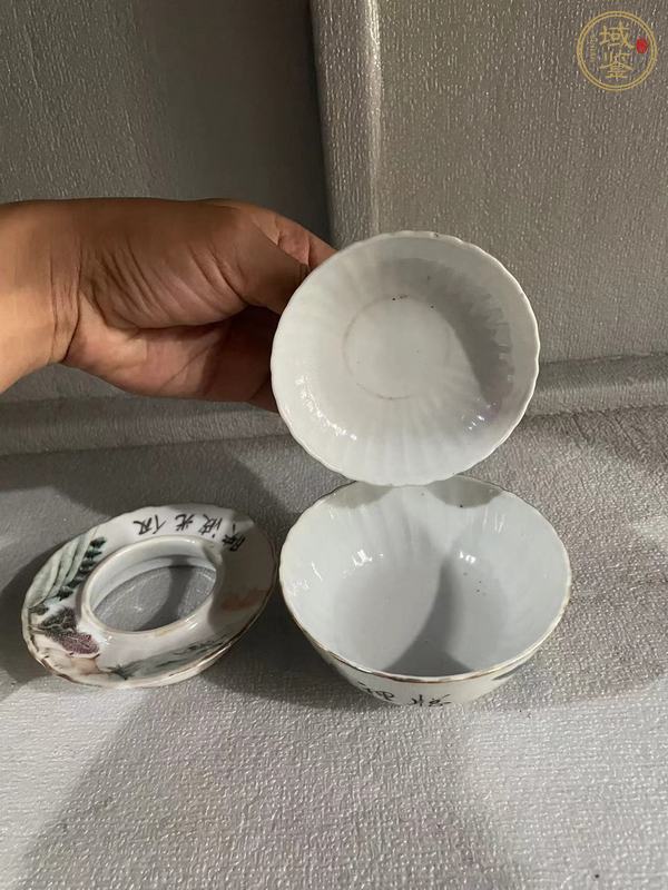 古玩陶瓷粉彩蓋碗真品鑒賞圖