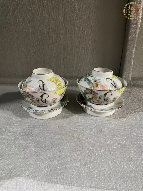 古玩陶瓷粉彩蓋碗真品鑒賞圖