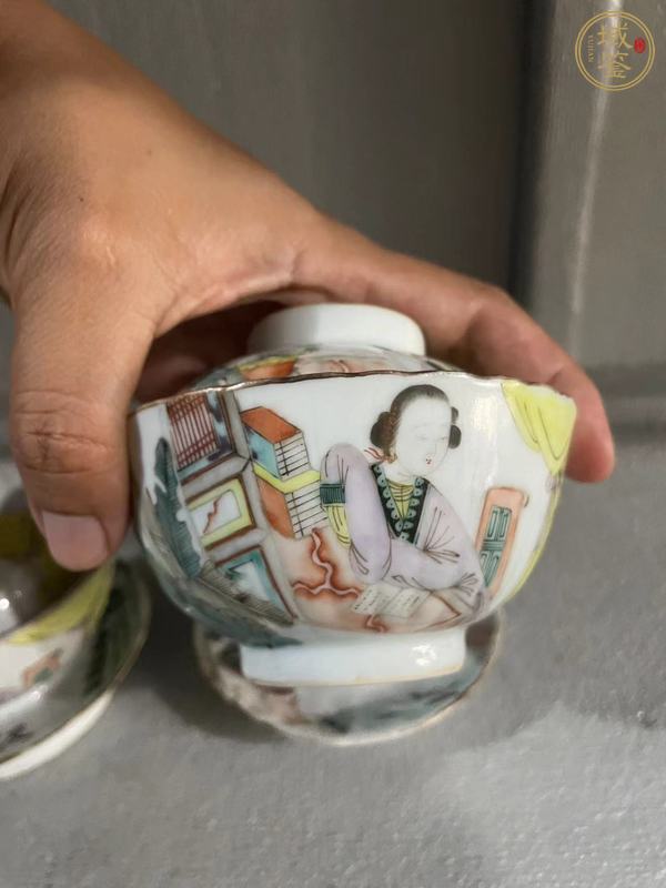 古玩陶瓷粉彩蓋碗真品鑒賞圖