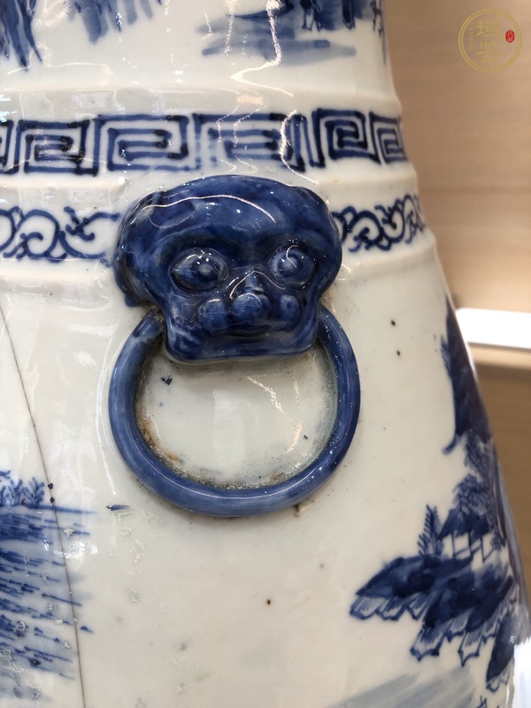 古玩陶瓷 雙鋪首青花瓶真品鑒賞圖