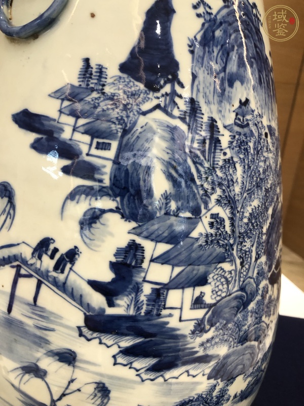 古玩陶瓷 雙鋪首青花瓶真品鑒賞圖