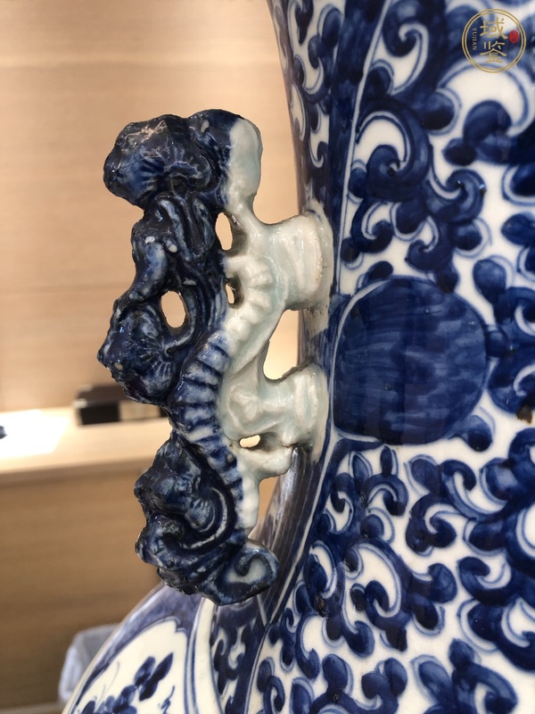 古玩陶瓷青花花卉紋洗口瓶真品鑒賞圖