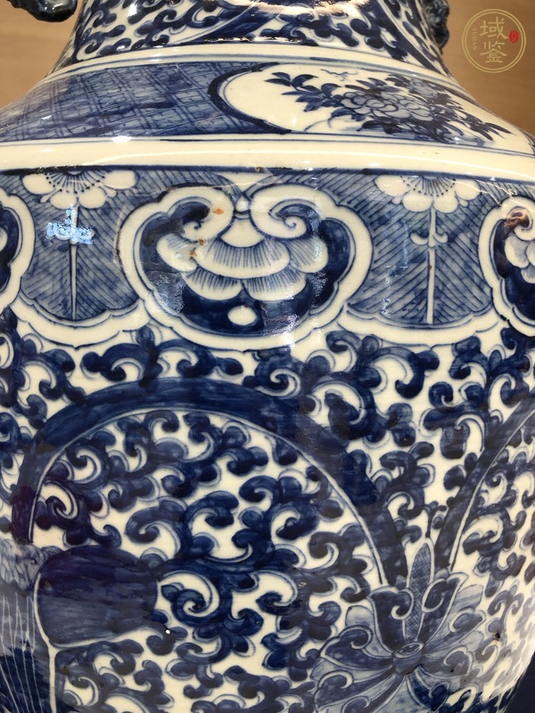 古玩陶瓷青花花卉紋洗口瓶真品鑒賞圖
