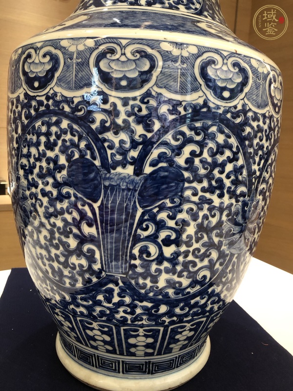 古玩陶瓷青花花卉紋洗口瓶真品鑒賞圖