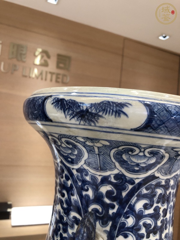 古玩陶瓷青花花卉紋洗口瓶真品鑒賞圖