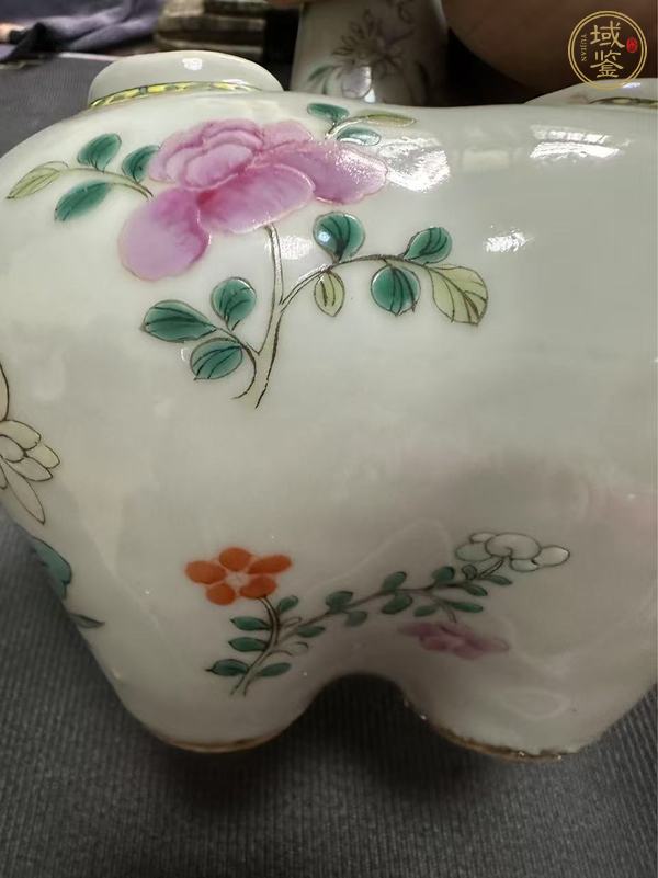 古玩粉彩五孔花插真品鑒賞圖