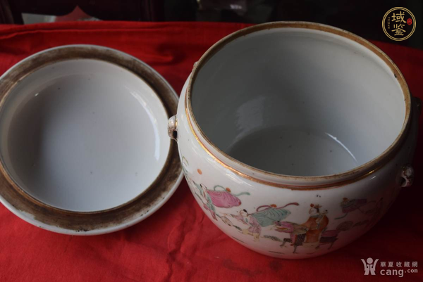 古玩陶瓷粉彩人物蓋罐真品鑒賞圖