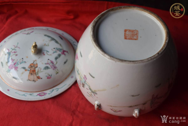 古玩陶瓷粉彩人物蓋罐真品鑒賞圖