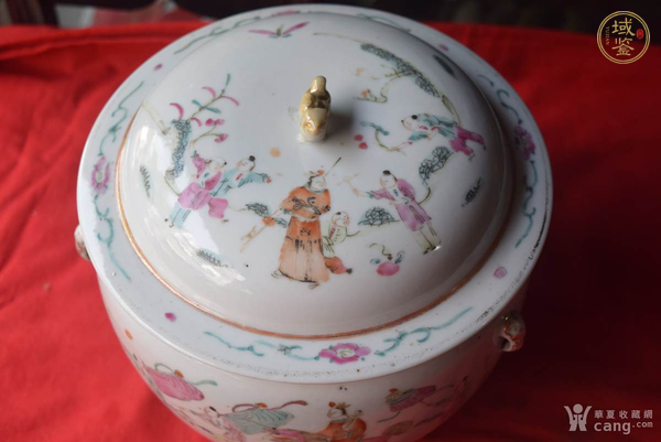 古玩陶瓷粉彩人物蓋罐真品鑒賞圖