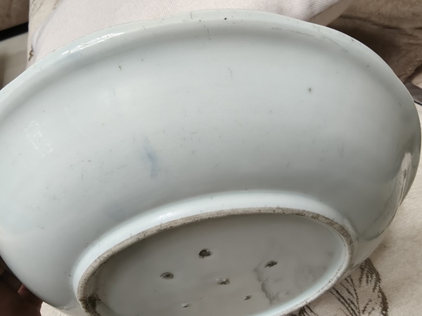 古玩陶瓷山水紋青花盤拍賣，當前價格850元