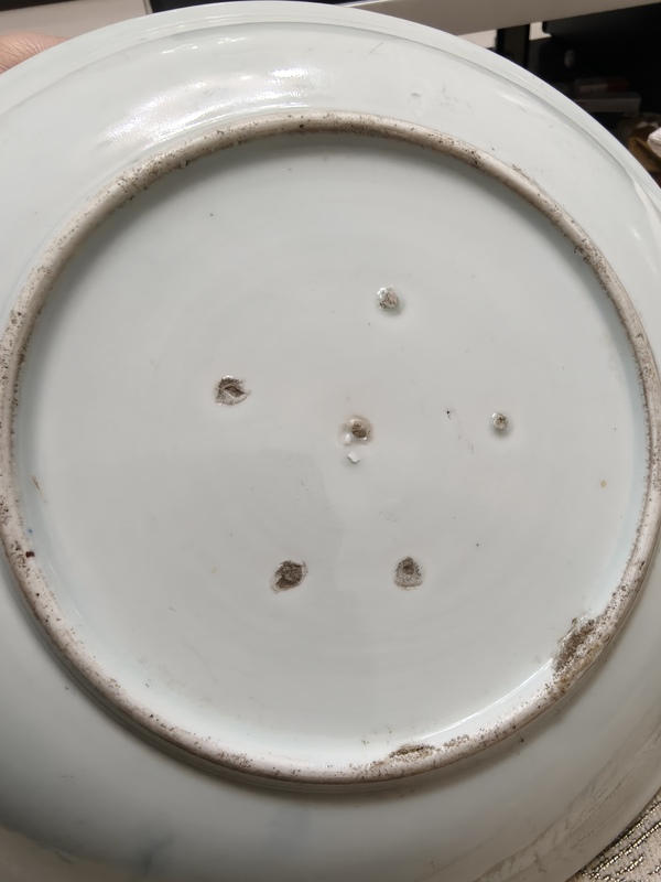 古玩陶瓷山水紋青花盤拍賣，當前價格850元