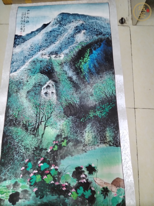 古玩字畫(huà)山村河韻真品鑒賞圖