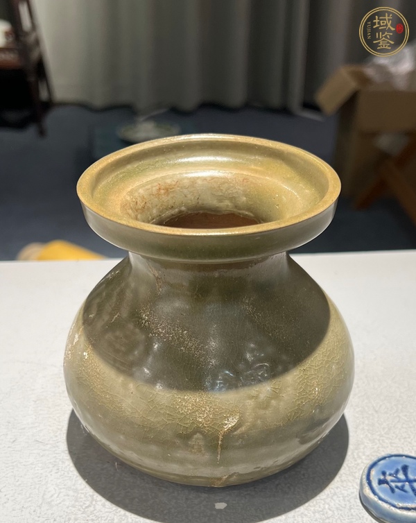 古玩陶瓷越窯青瓷盤口壺真品鑒賞圖