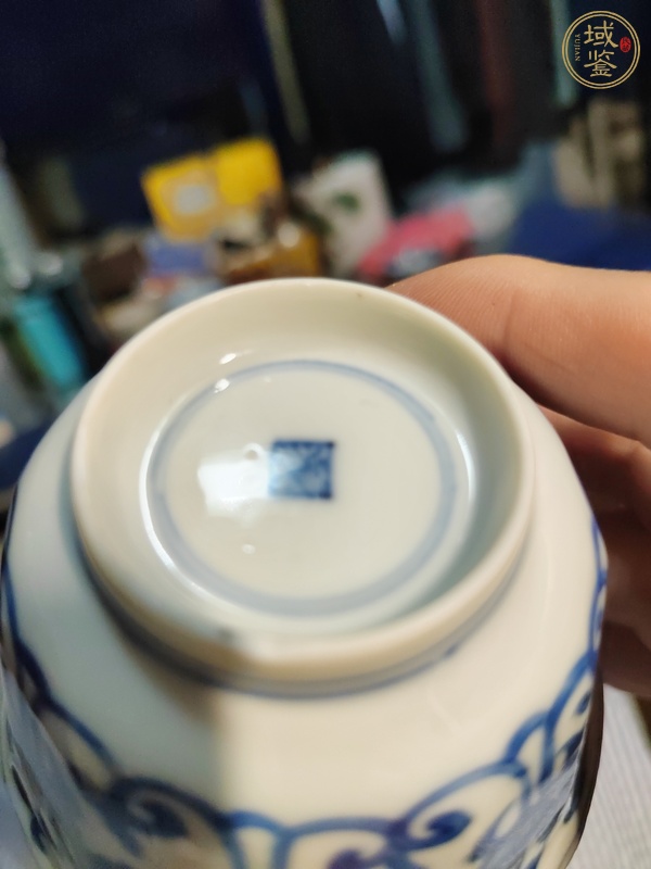 古玩陶瓷清康熙 青花花卉紋杯真品鑒賞圖