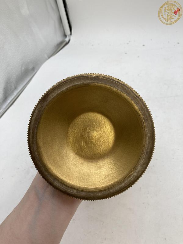 古玩陶瓷清嘉慶 金地粉彩法輪真品鑒賞圖
