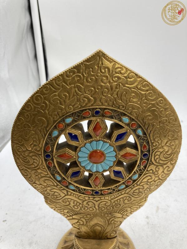 古玩陶瓷清嘉慶 金地粉彩法輪真品鑒賞圖