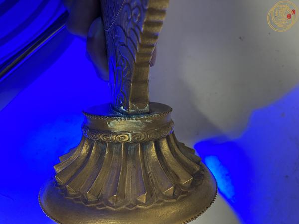古玩陶瓷清嘉慶 金地粉彩法輪真品鑒賞圖