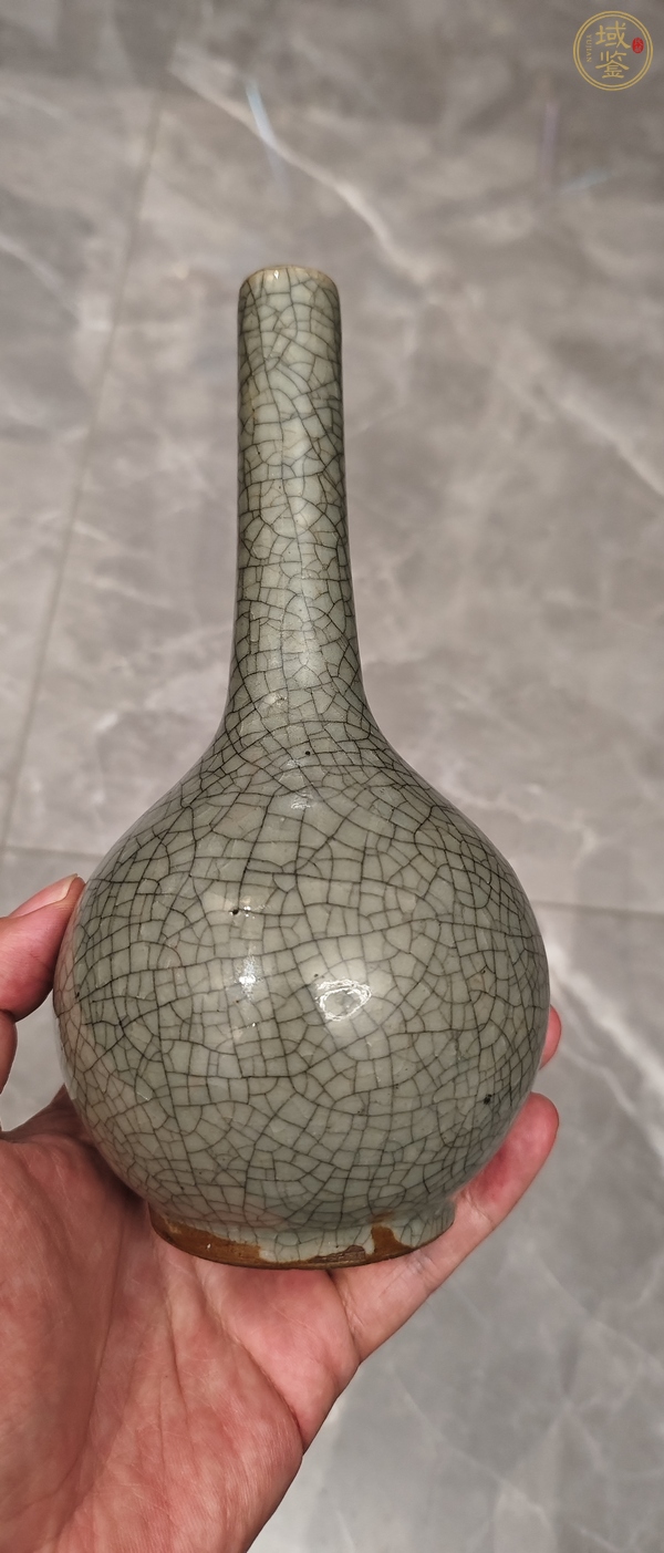 古玩陶瓷綠哥釉長頸瓶真品鑒賞圖