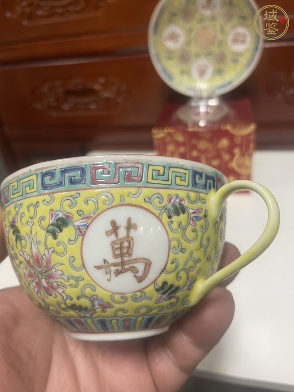 古玩陶瓷吉語紋杯盤真品鑒賞圖