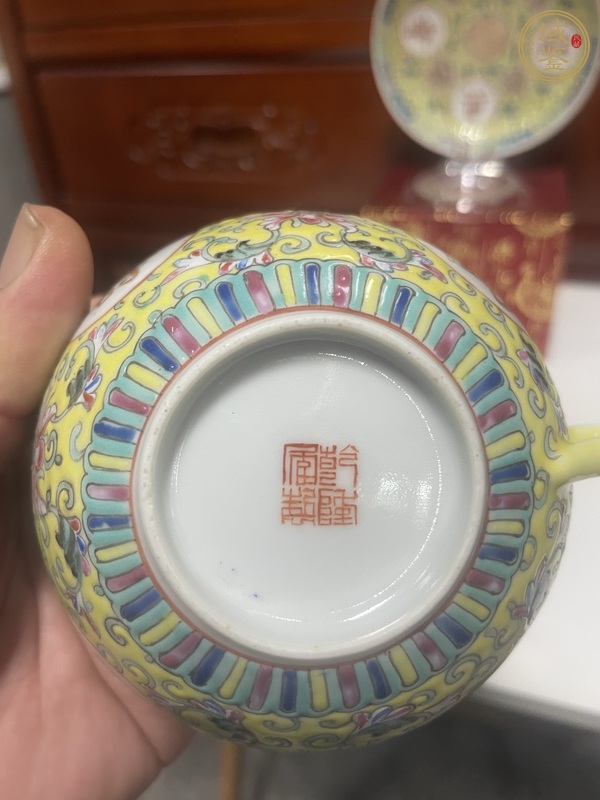古玩陶瓷吉語紋杯盤真品鑒賞圖