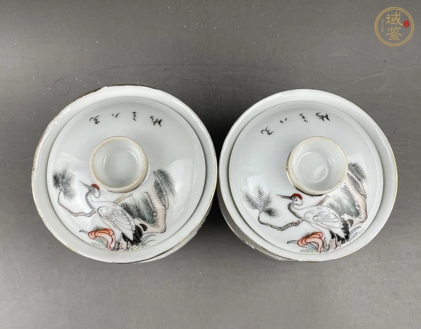 古玩陶瓷民國三才蓋杯 真品鑒賞圖